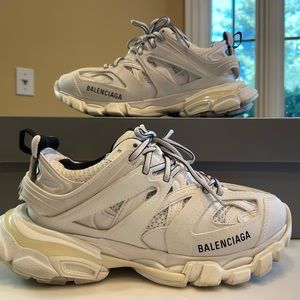 Authentic Balenciaga White Women’s Track Lace-Up Sneakers Size 37